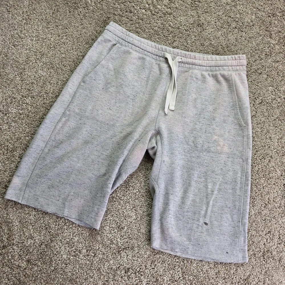 Banana Republic Waffle Knit Shorts Mens L Grey Casual Lightweight Athletic Adult